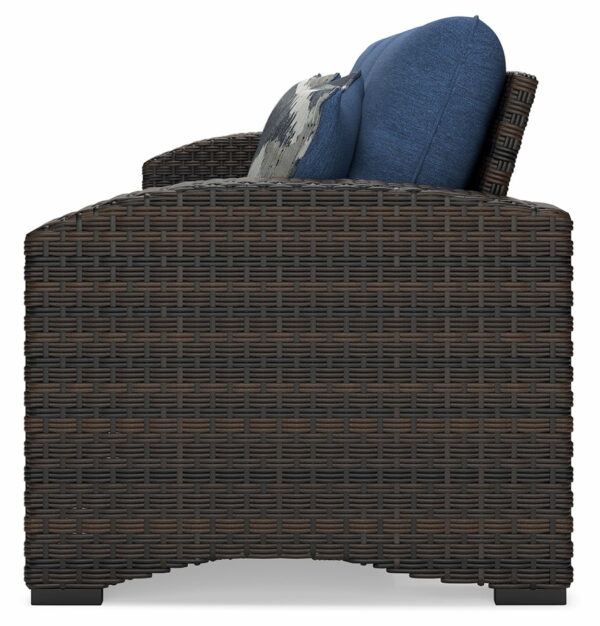 Windglow - Blue / Brown - Sofa With Cushion - Image 8
