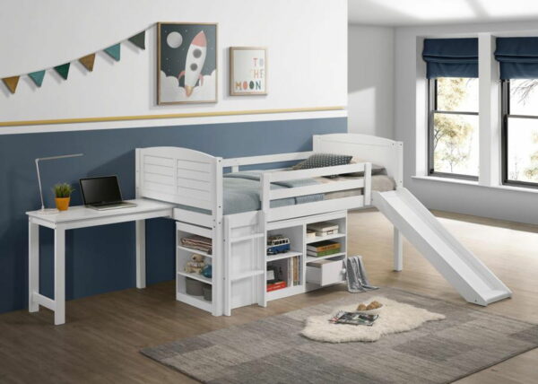 Millie - Twin Workstation Loft Bed - White - Image 2