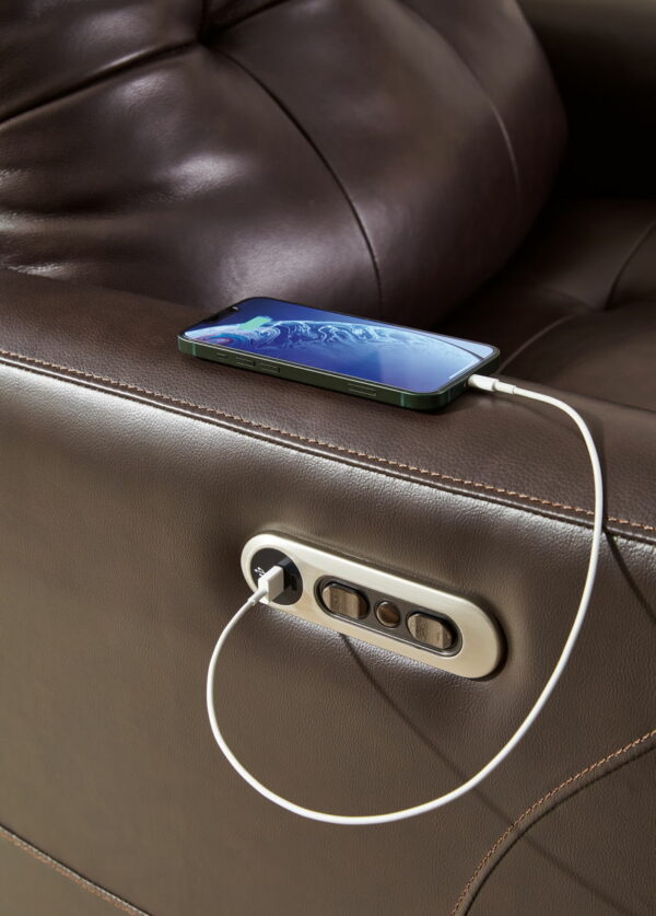 Pisgham - Chocolate - Power Recliner With Adj Headrest - Image 5