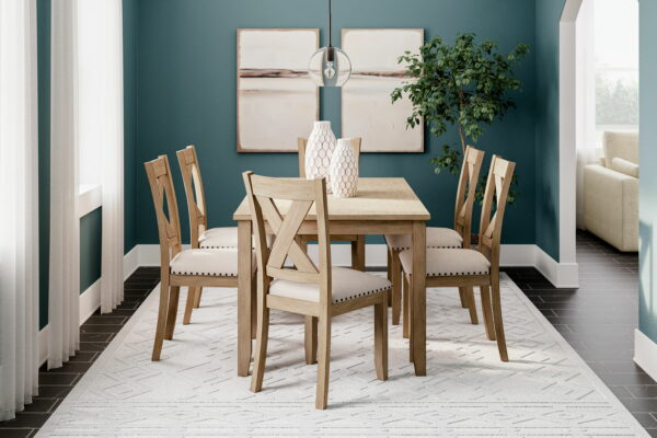 Sanbriar - Light Brown - Rect Drm Table Set (Set of 7) - Image 3