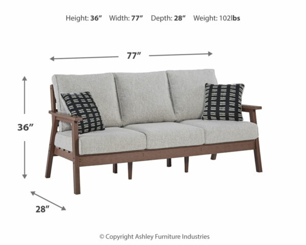 Emmeline - Brown / Beige - Sofa With Cushion - Image 5