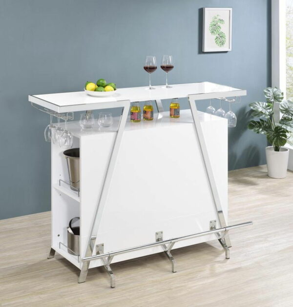 Araceli - Home Bar - White And Chrome - Image 3