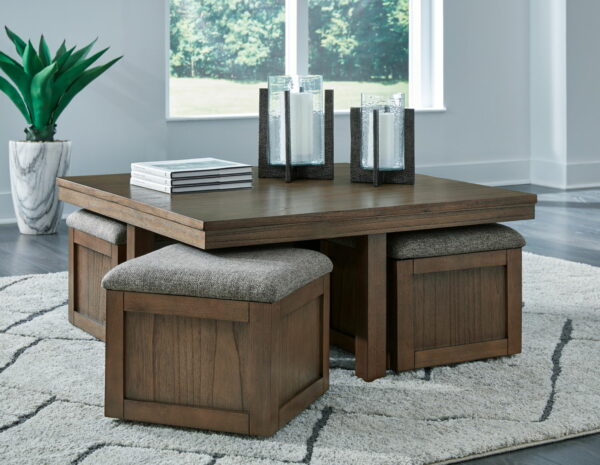 Boardernest - Brown - Cocktail Table With 4 Stools (Set of 5) - Image 5