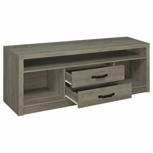 Burke - 2-Drawer TV Console - Gray Driftwood - Image 2