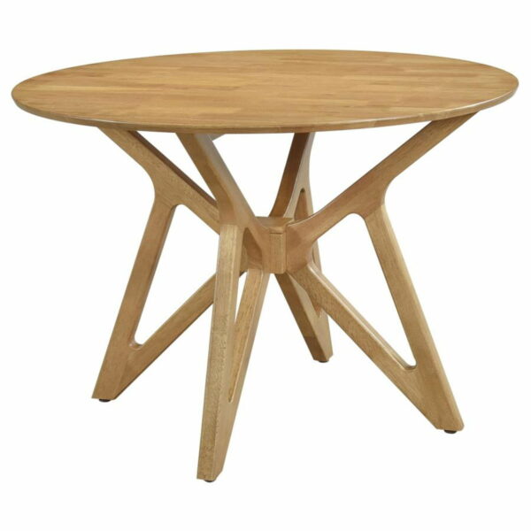 Elowen - 5 Piece Round Solid Wood Dining Set - Light Walnut - Image 6