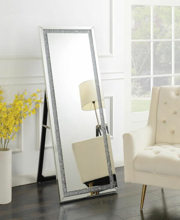 Novak - Rectangular Cheval Floor Mirror - Silver - Image 2