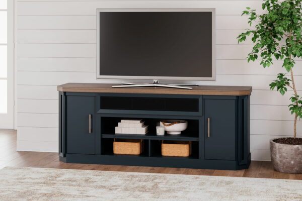Landocken - Brown / Blue - XL TV Stand W/Fireplace Option - Image 9