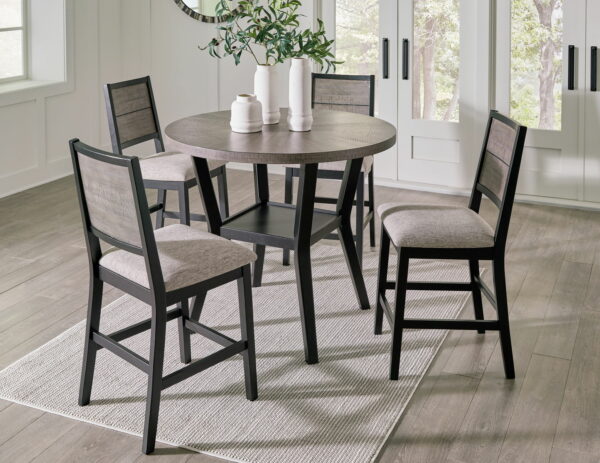 Corloda - Black / Gray - Round Counter Table Set (Set of 5) - Image 7