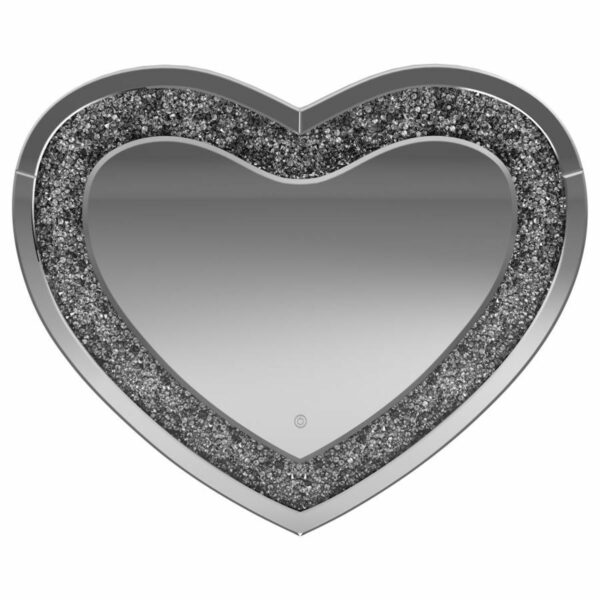 Aiko - Heart Shape Wall Mirror - Silver - Image 6