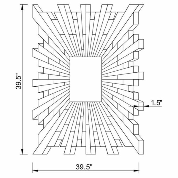 Brantley - Square Sunburst Wall Mirror - Silver - Image 2