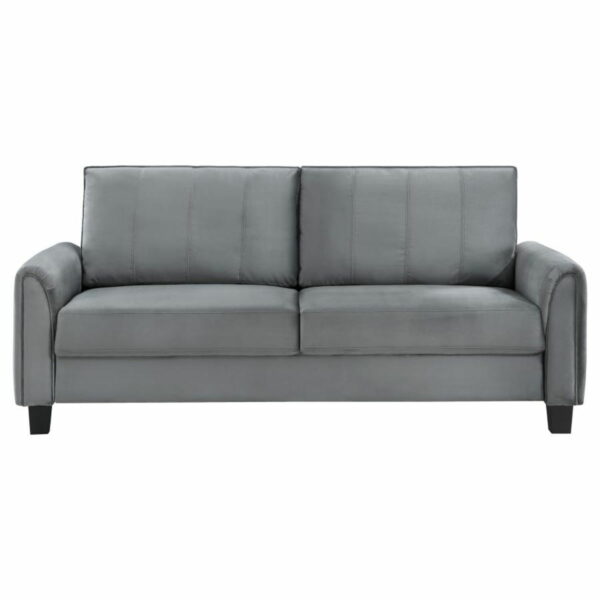 Davis - Upholstered Rolled Arm Sofa - Grey - Image 7