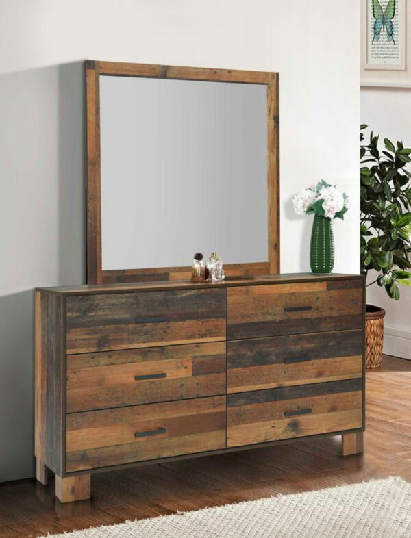 Sidney - 6-drawer Dresser With Mirror - Rustic Pine - Image 7