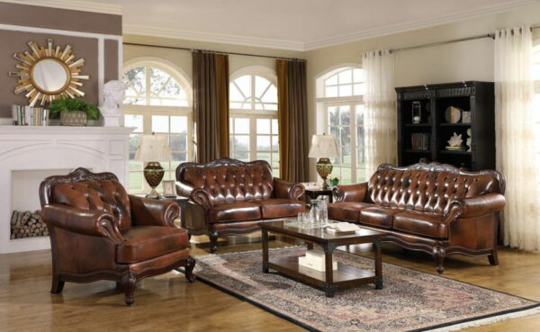 Victoria - Rolled Arm Chair - Tri-Tone And Brown - Image 2