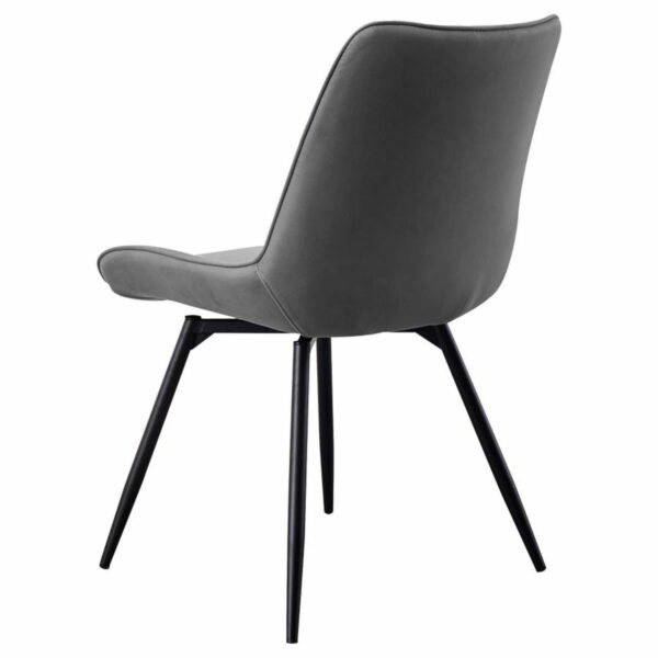 Neil - 5 Piece Round Dining Table Set Concrete - Gunmetal - Image 10