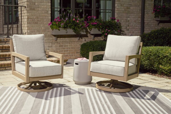Hallow Creek - Driftwood - Swivel Lounge With Cushion - Image 5