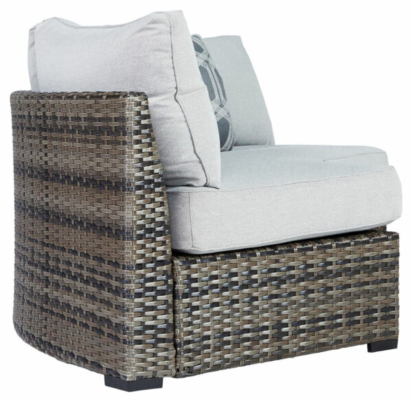 Harbor Court - Gray - Curved Loveseat With Cushion - Image 3