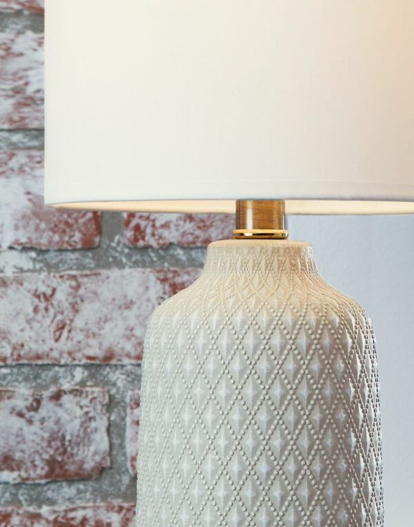 Donnford - Gray - Ceramic Table Lamp - Image 2