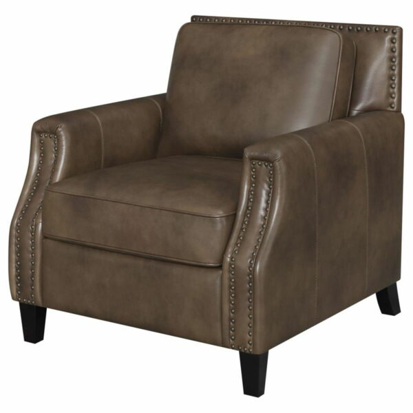 Leaton - Upholstered Recessed Arm Chair - Brown Sugar - Image 9
