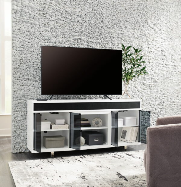 Gardoni - White / Black - XL TV Stand With Fireplace Option - Image 5