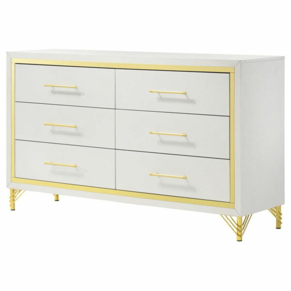 Lucia - 6-Drawer Bedroom Dresser - White - Image 2