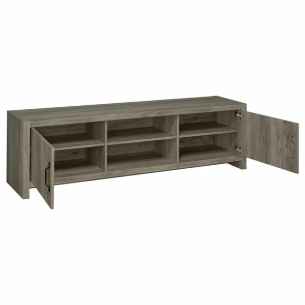 Burke - 2-Door TV Console - Gray Driftwood - Image 6
