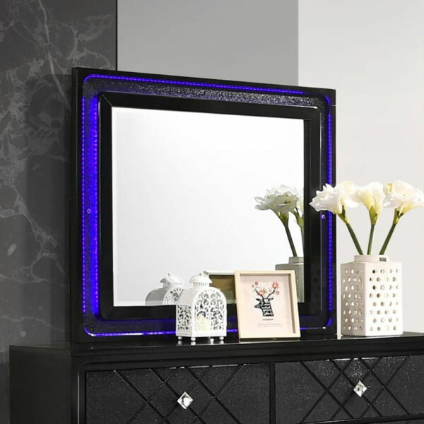 Penelope - Rectangular Dresser Mirror - Black - Image 2