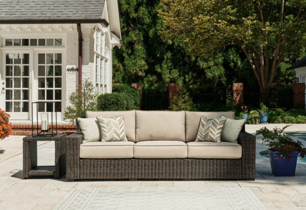 Coastline Bay - Brown - Sofa With Cushion - Image 7