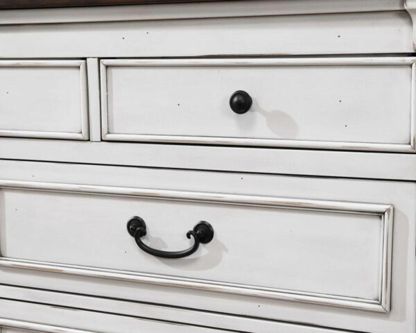 Hillcrest - 9-drawer Dresser With Mirror - Dark Rum And White - Image 2