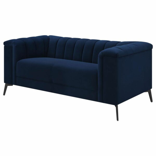 Chalet - Tuxedo Arm Loveseat - Blue - Image 4