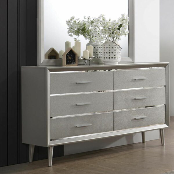 Ramon - 6-Drawer Dresser - Metallic Sterling - Image 2
