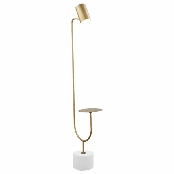 Jodie - Round Base Floor Lamp - Antique Brass And Gray - Image 2