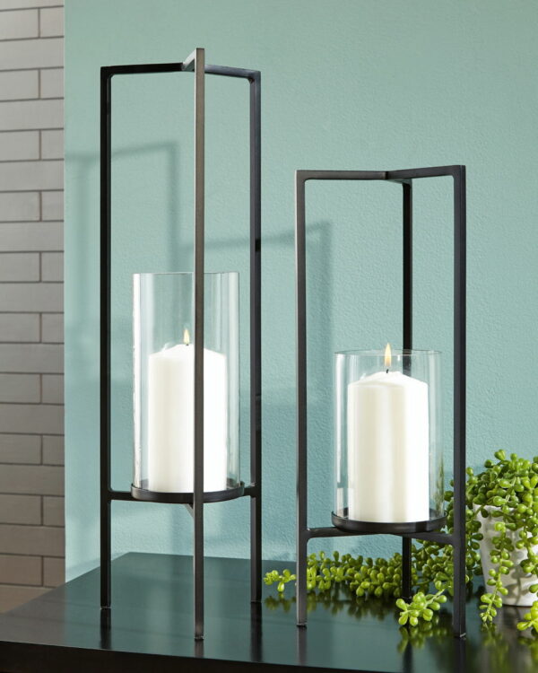 Ginette - Black - Candle Holder Set (Set of 2) - Image 3