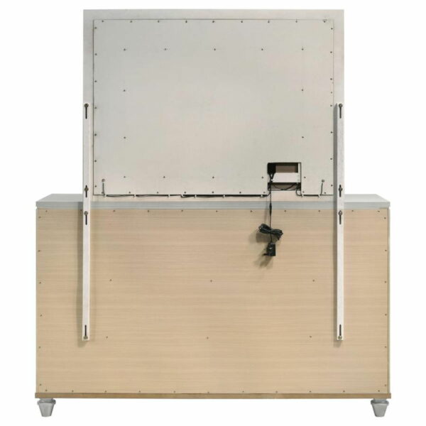 Veronica - 6-drawer Bedroom Dresser With Mirror - Light Silver - Image 9