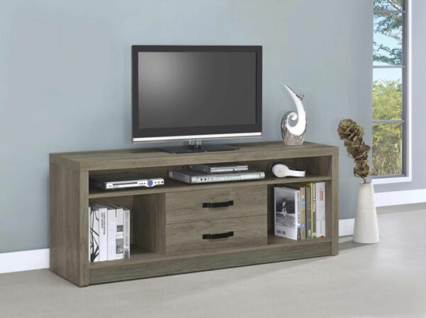 Burke - 2-Drawer TV Console - Gray Driftwood - Image 5