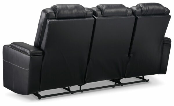 Center Point - Black - Rec Sofa W/Drop Down Table - Image 6