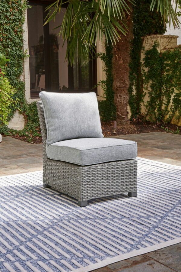 Naples Beach - Light Gray - Armless Chair W/Cushion - Image 3