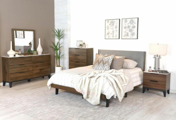 Mays - 6-Drawer Dresser With Faux Marble Top - Walnut Brown - Image 5