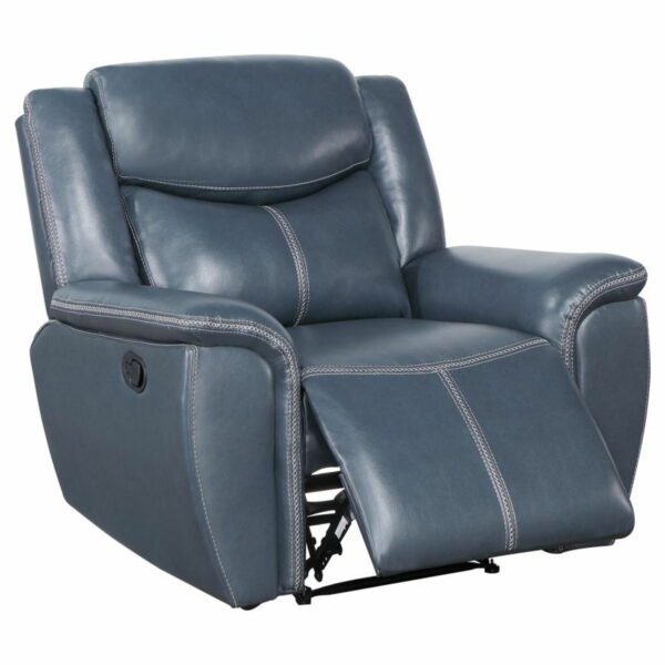 Sloane - Upholstered Motion Recliner Chair - Blue - Image 3