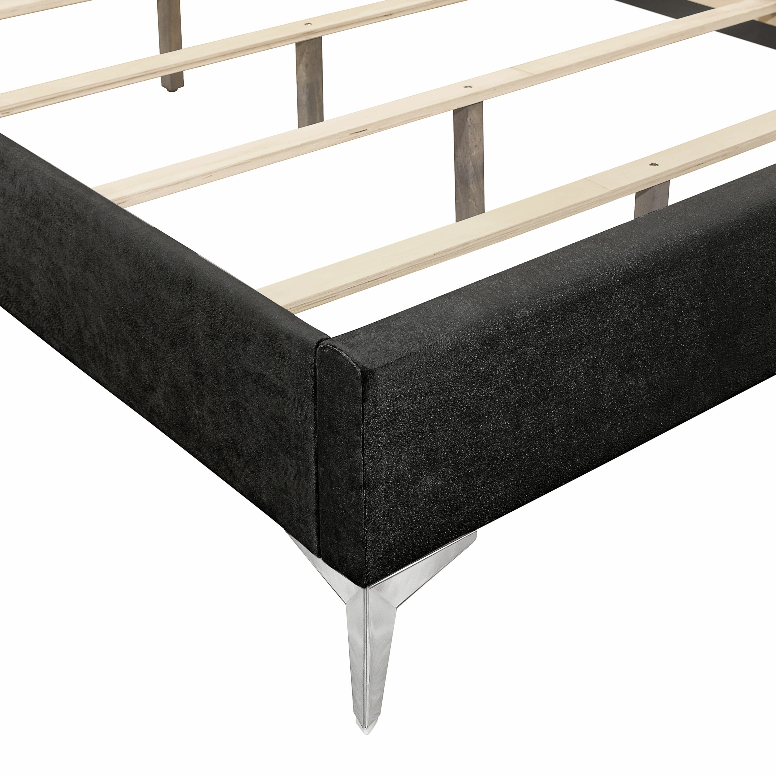 B3365-415-Huxley - 4/6 Full Headboard, Footboard And Slats - Black - Image 4