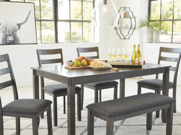 Bridson - Gray - Rect Drm Table Set (Set of 6) - Image 3