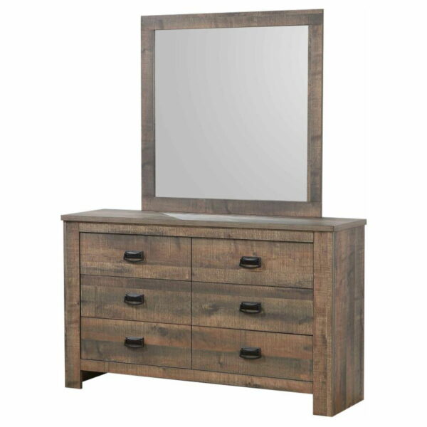 Frederick - 6-drawer Dresser With Mirror - Weathered Oak - Image 11