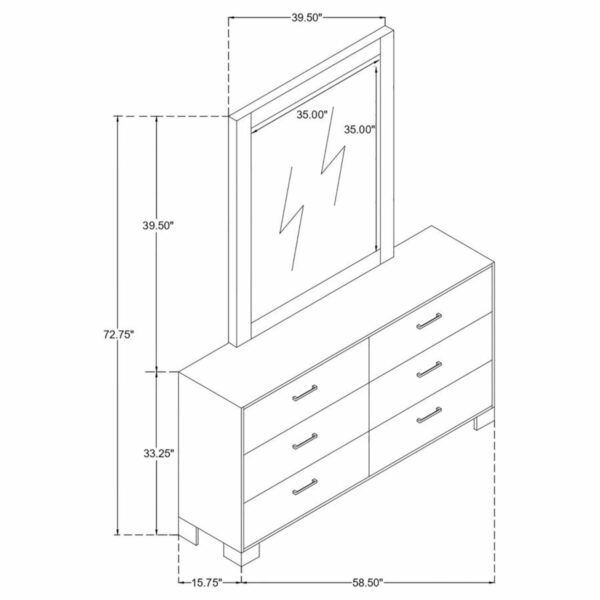 Sidney - 6-drawer Dresser With Mirror - Rustic Pine - Image 8