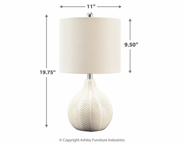 Rainermen - Off White - Ceramic Table Lamp - Image 2