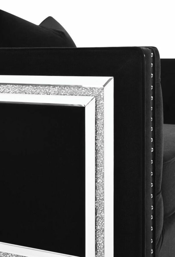 Delilah - Upholstered Tufted Tuxedo Arm Loveseat - Black - Image 8