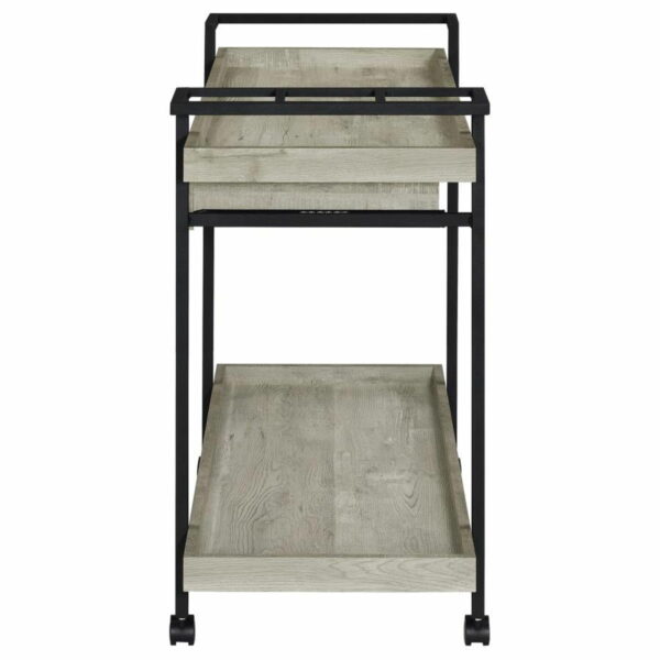 Ventura - Bar Cart With Storage Drawer - Gray Driftwood - Image 4