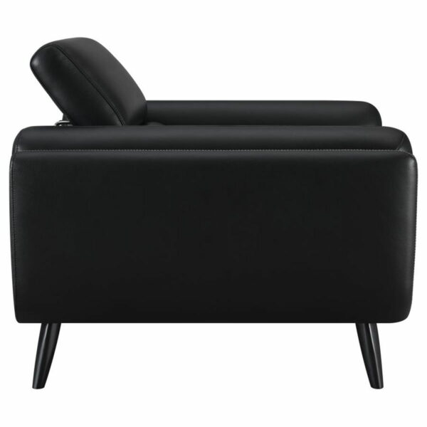 Shania - Track Arms Chair With Tapered Legs - Black - Image 10