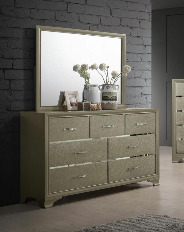 Beaumont - 7-drawer Dresser With Mirror - Champagne - Image 3
