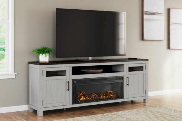 Darborn - Gray / Brown - 88" TV Stand With Electric Infrared Fireplace Insert - Image 6