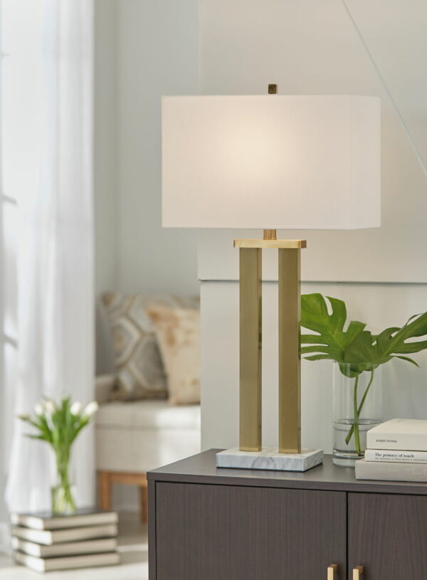 Coopermen - Gold Finish / White - Metal Table Lamp (Set of 2) - Image 5