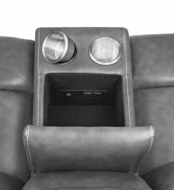 Conrad - Upholstered Motion Loveseat - Cool Gray - Image 13